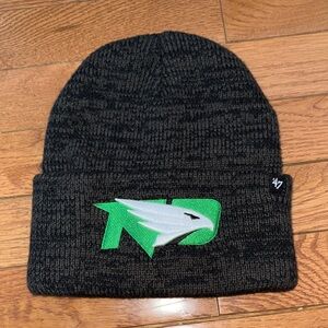 47 Men's Black Beanie with Green Logo